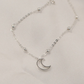 S925 Sterling Silver Crescent Pendant Bracelet
