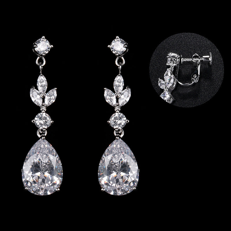 Super flash drop zircon earrings