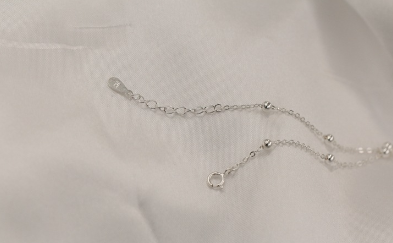 S925 Sterling Silver Crescent Pendant Bracelet