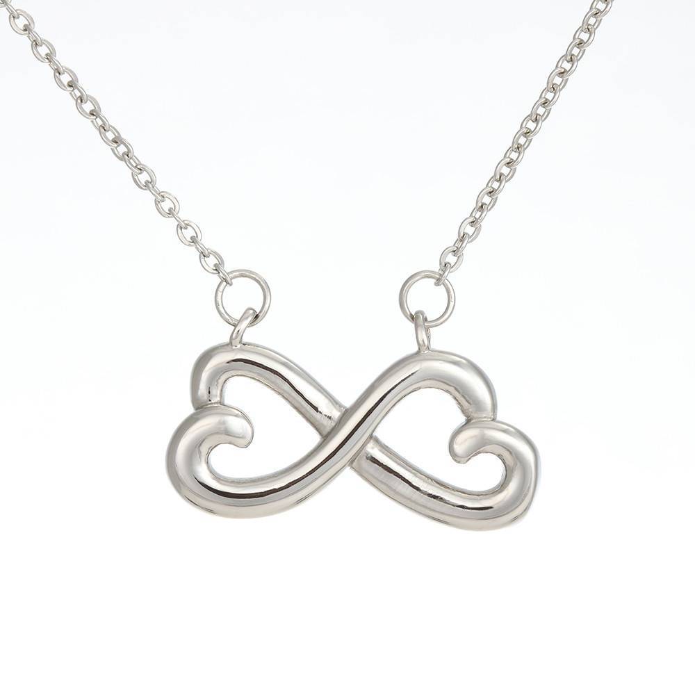 Happy Thanksgiving 18K White Gold Plated Infinity Heart Necklace