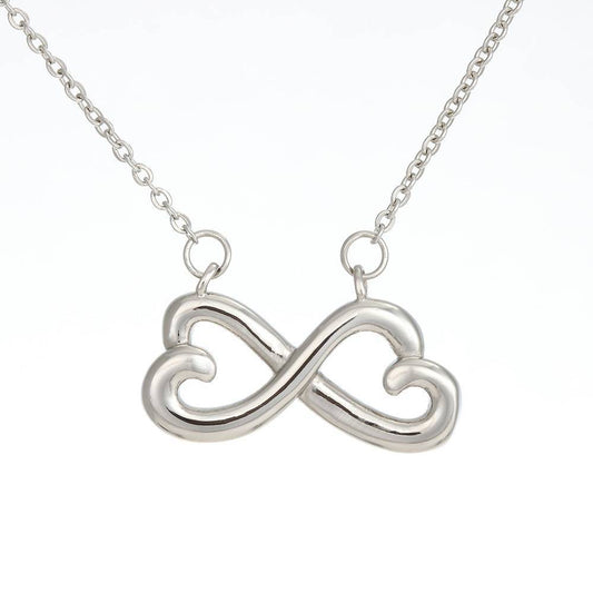 Happy Thanksgiving 18K White Gold Plated Infinity Heart Necklace